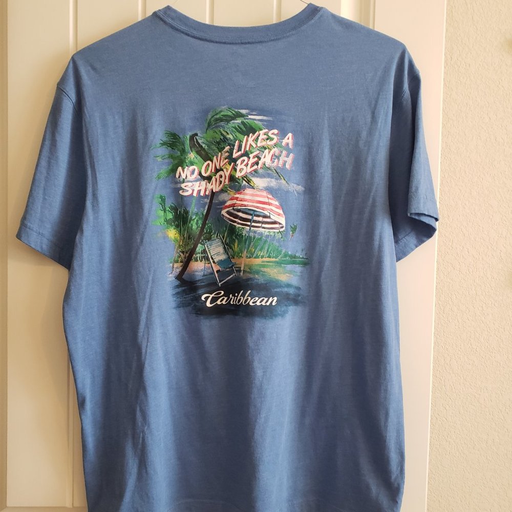 Caribbean Lt. Blue Beach T-Shirt - Picture 2 of 6